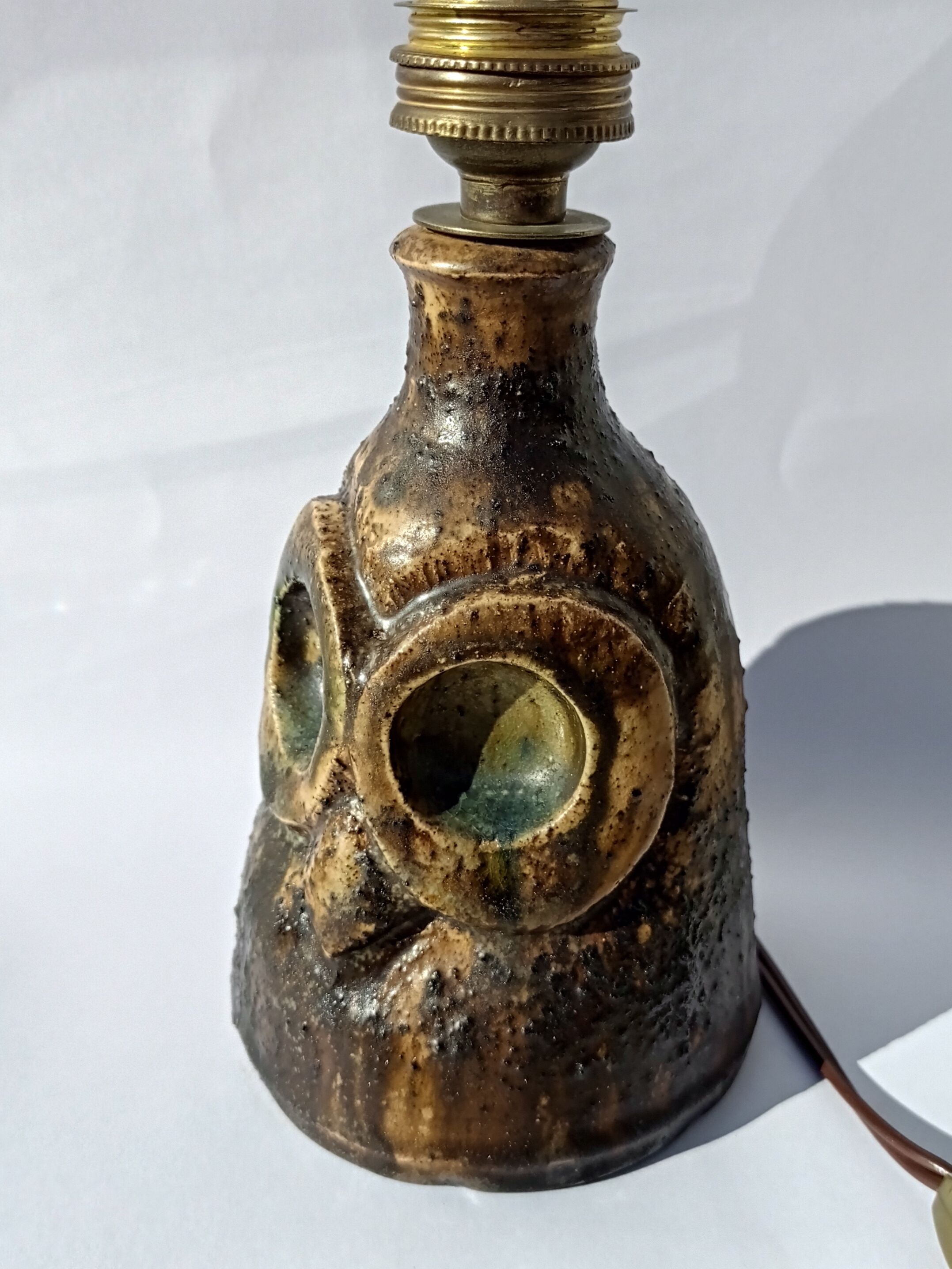 Vintage lamp foot owl ceramic circa 1970 Anasse