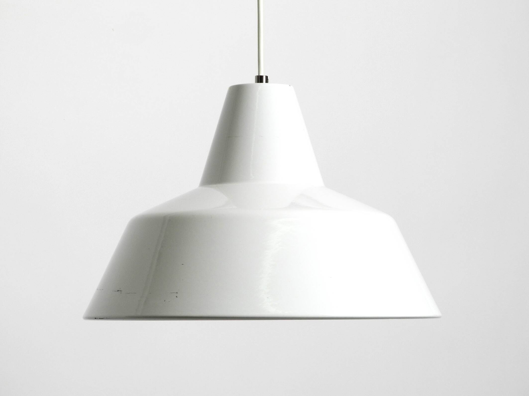 Two 50s metal enamel ceiling lamps by Axel Wedel Madsen for Louis Poulsen