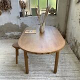 70s oval pine table from Les Arcs
