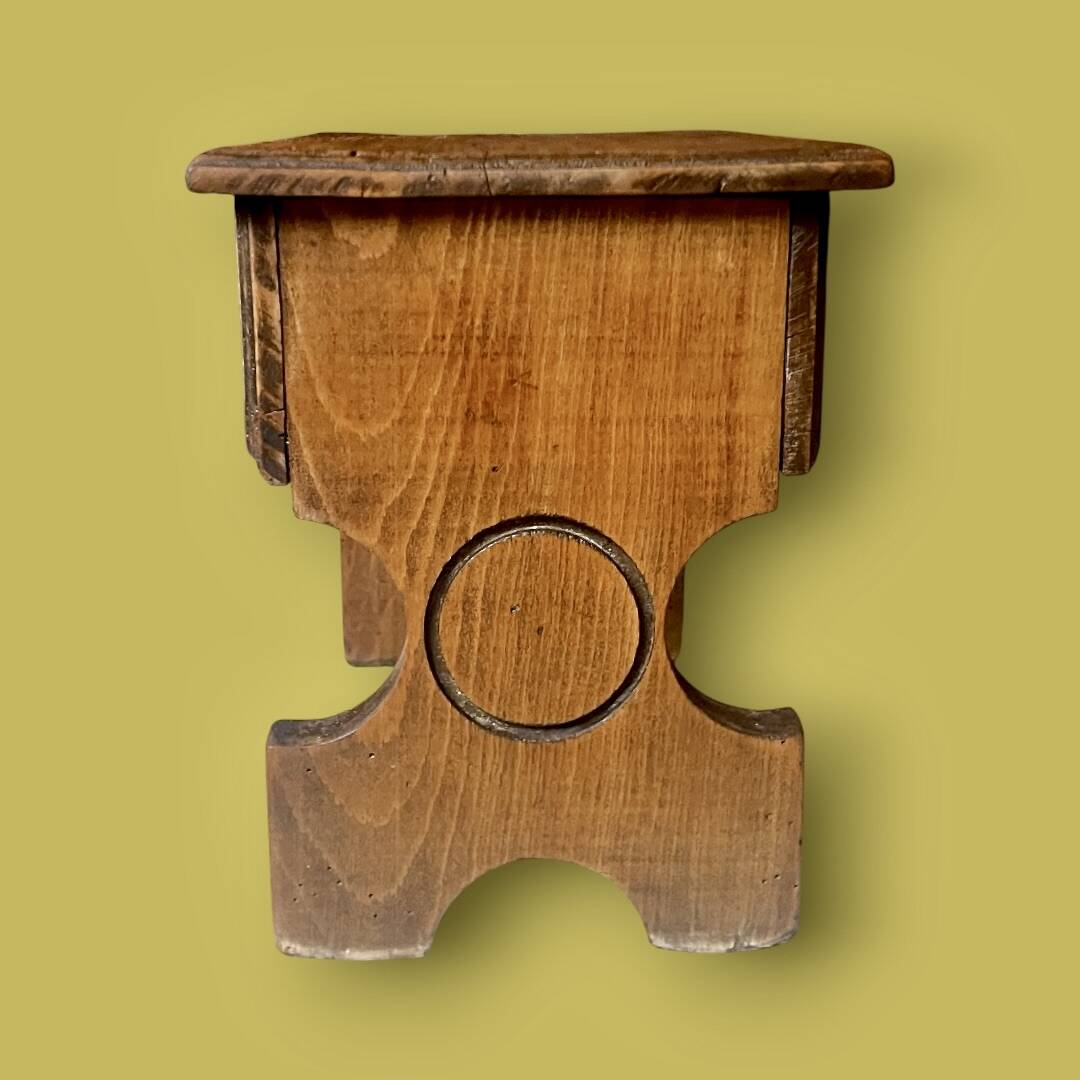 Small antique wooden stool chest – handcrafted