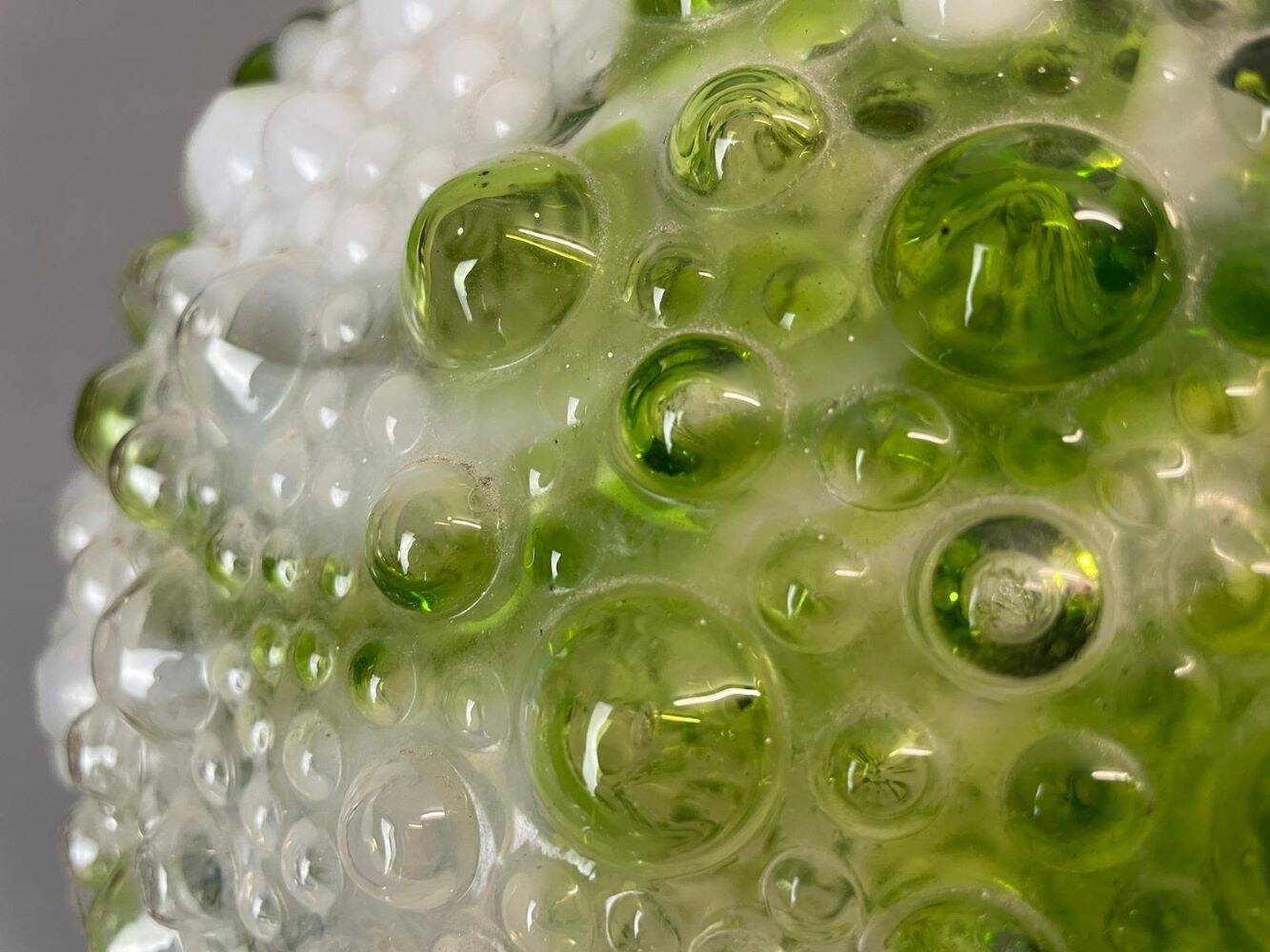 Giant green splatter bubble glass hanging lamp by Marinha Grande