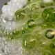 Giant green splatter bubble glass hanging lamp by Marinha Grande