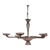 Six-arm glass chandelier by Napoleone Martinuzzi for Venini