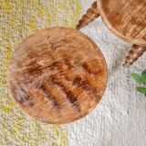 Pair of modernist antique farm stools - bedside tables