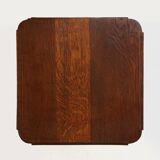 Large Art Deco console or pedestal in dark oak veneer, Belgium, 1920s