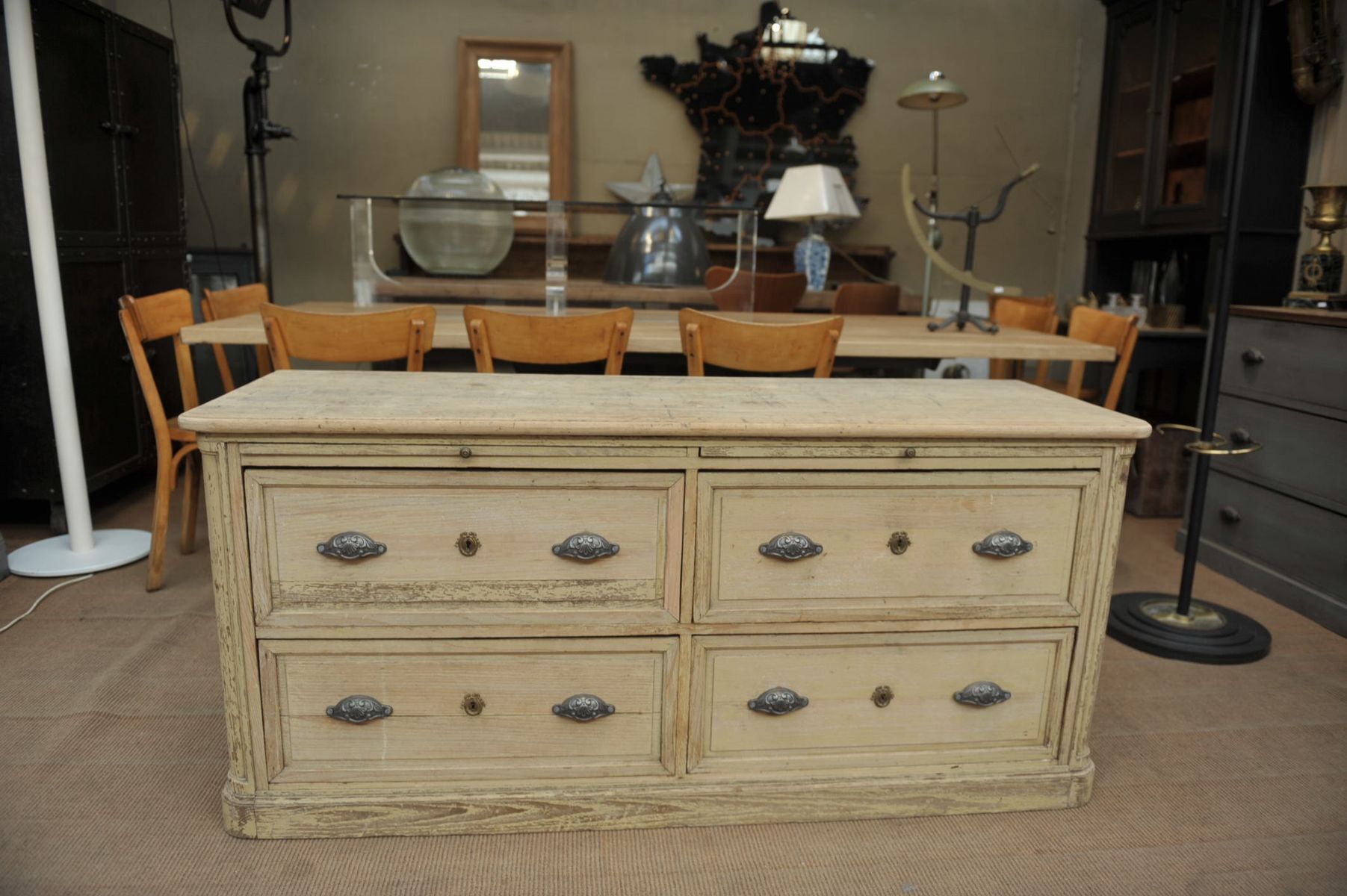 Commodity to 4 antique industrial drawers in 1900s oak