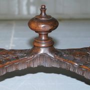 Carved Walnut Baroque Venetian Bench with Leather
