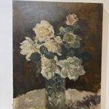Oil on canvas bouquet of flowers 20th century