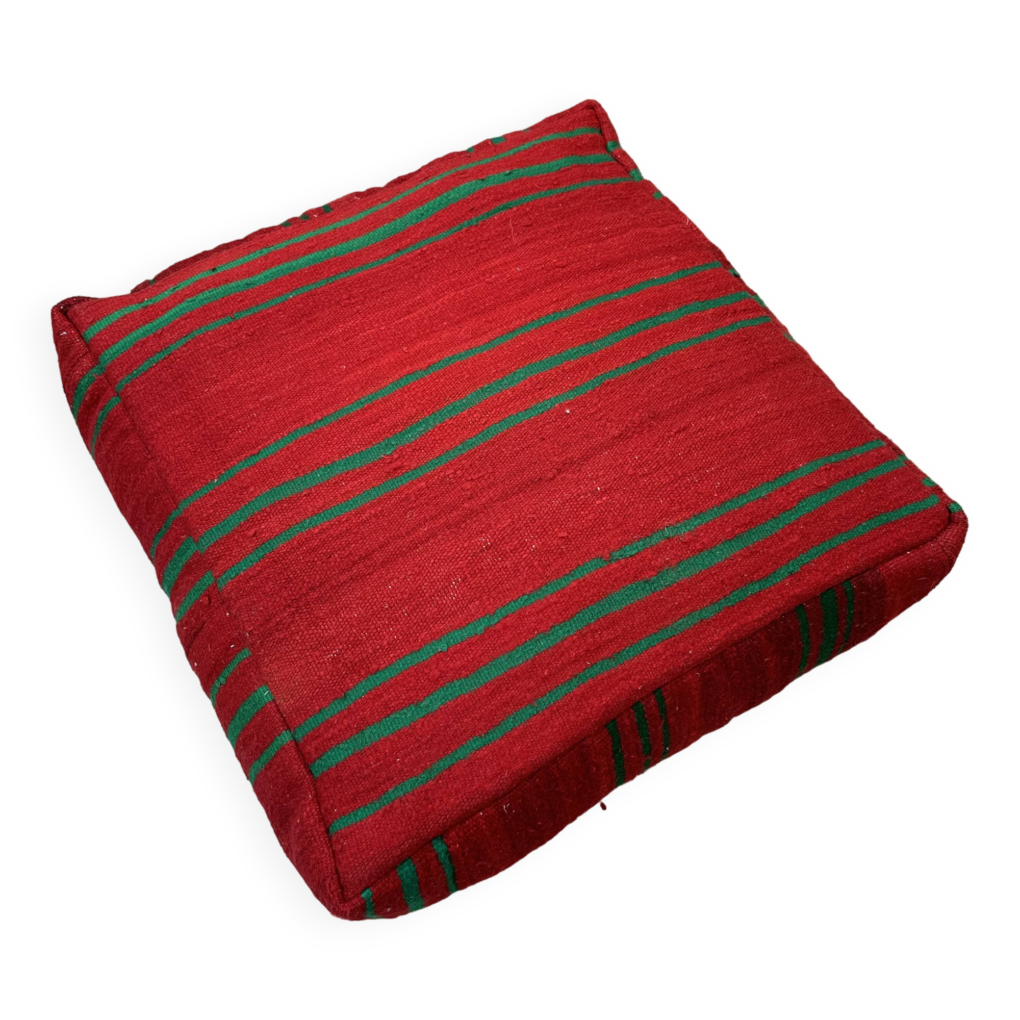 Moroccan Ottoman Pouf - Berber Cushion Cover - Decorative Cushions - Red Moroccan Cushion