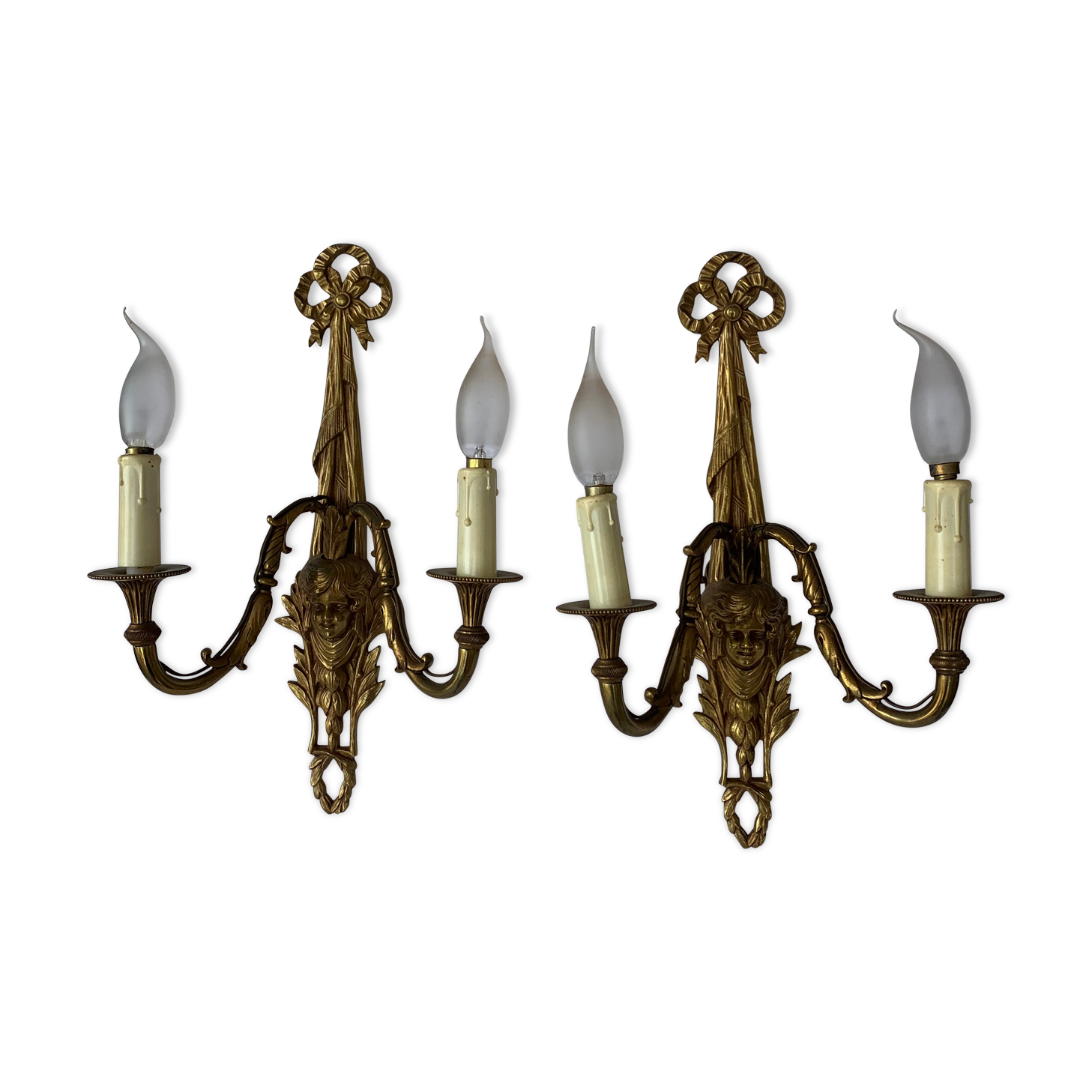 Pair of Louis XVI bronze sconces
