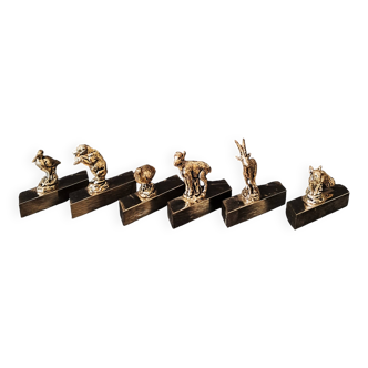 Ensemble de six marques-place animalier