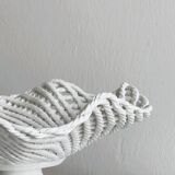 Openwork white porcelain fruit basket