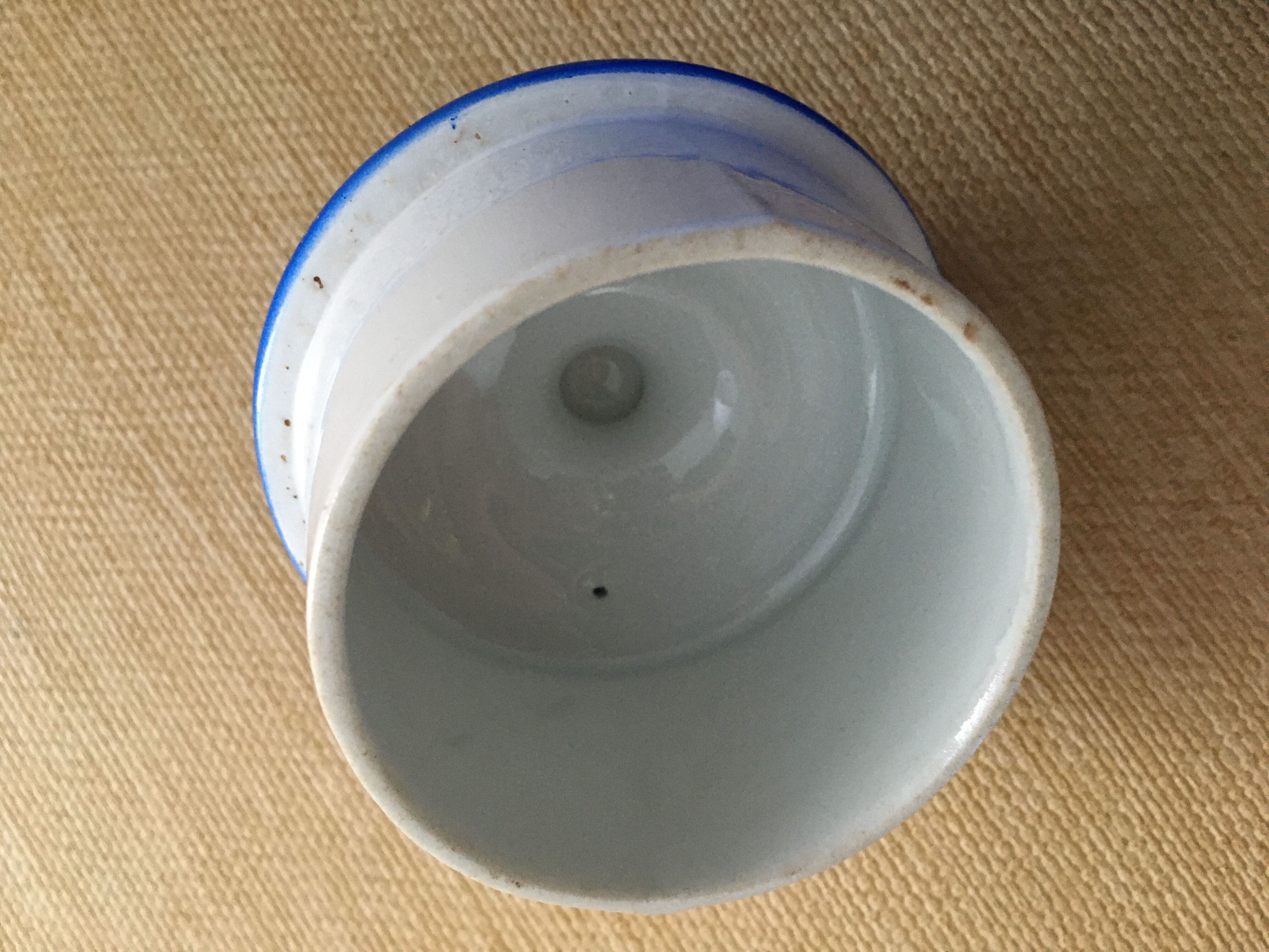 Blue teapot with white polka dots 1957