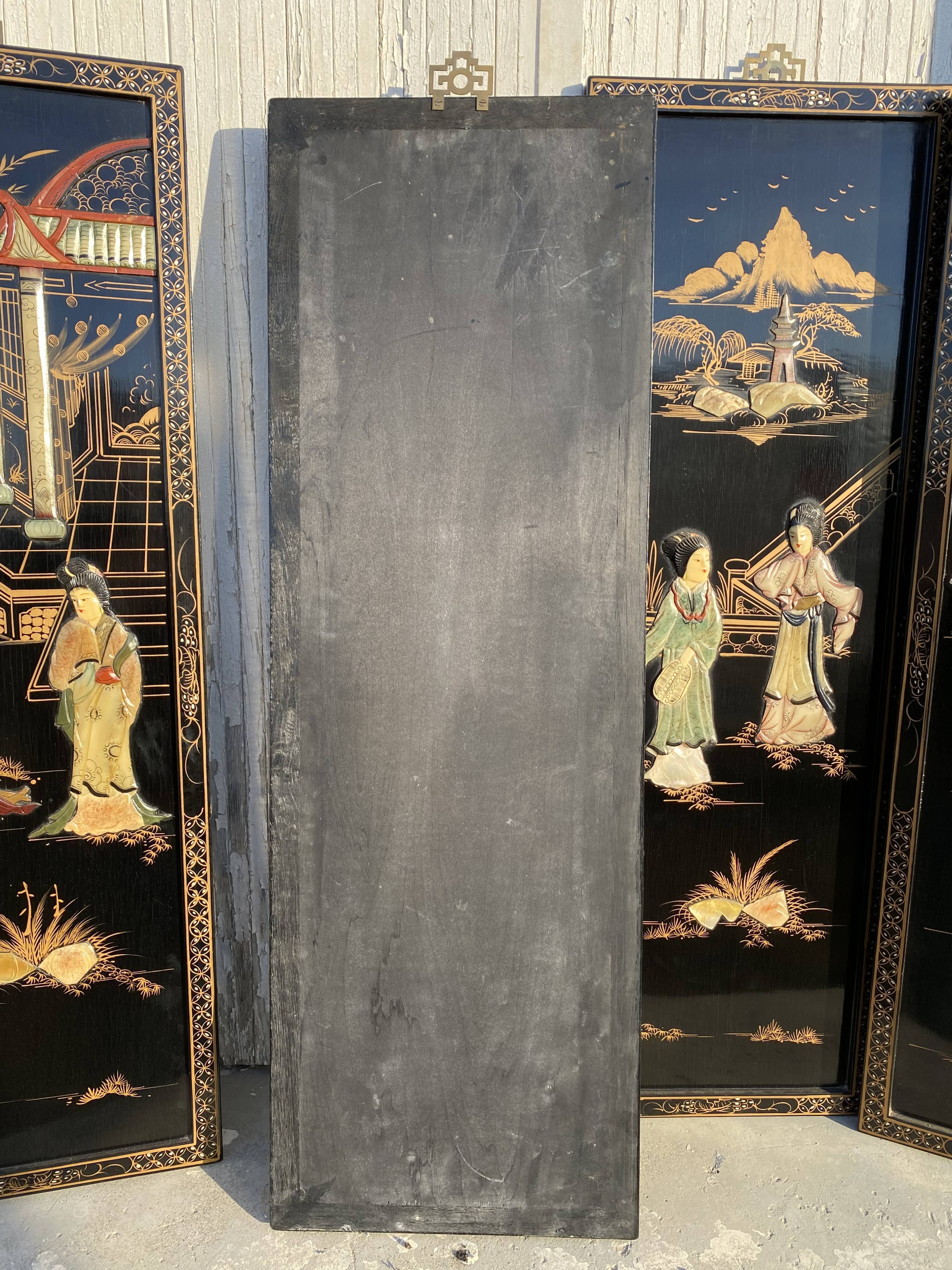 Chinese lacquered panels