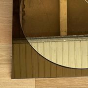 Mirror 1970 in glass smoked modernist square shape