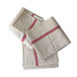 Set of 3 old cloths in thick linen