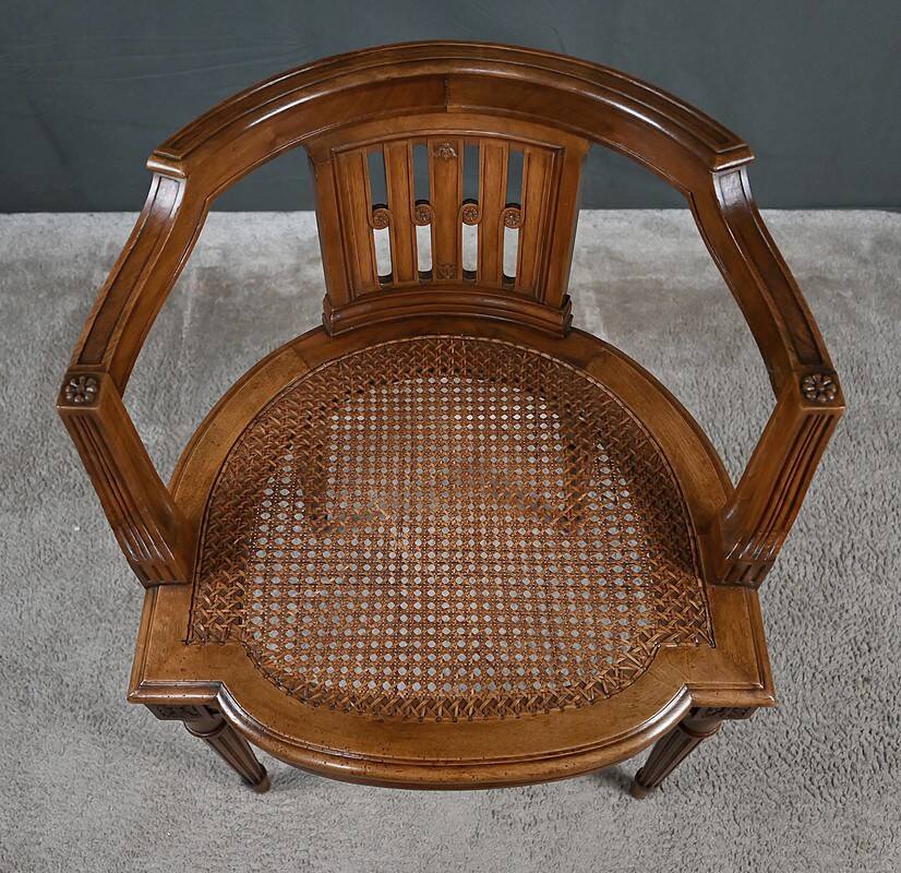 Small Office Armchair in Walnut, Louis XVI style – Late 19th century