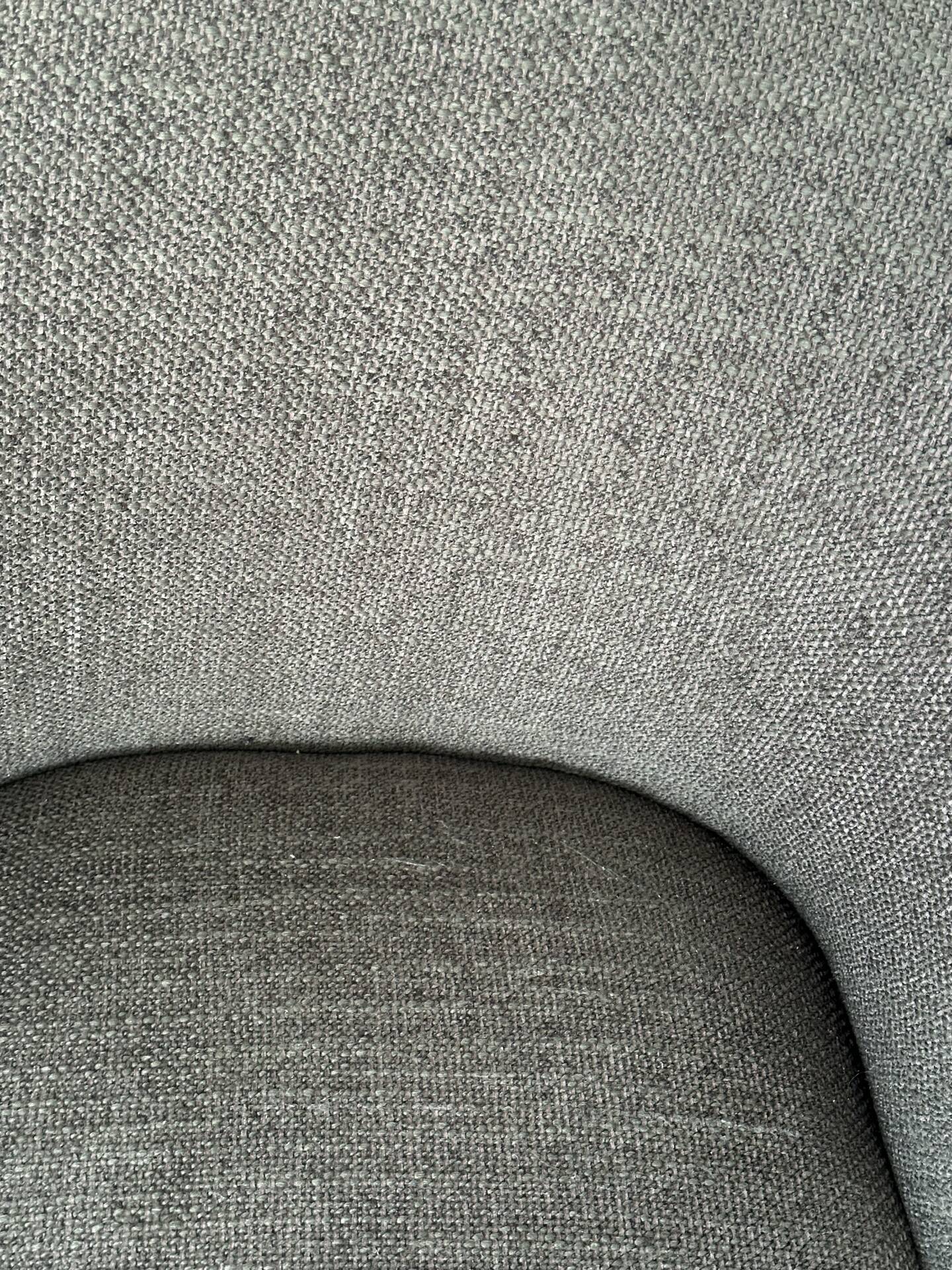 Compact armchair in green/grey chenille fabric