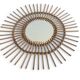 Mid Century Organic Modern Bamboo & Rattan Sunburst Patinated Mirror, 1960s