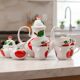 Coffee service in porcelain with red apple Seltmann Weiden