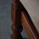 Mid-20th century, pair of armchairs by Henning Kjærnulf, oak and alcantara, 1960s.