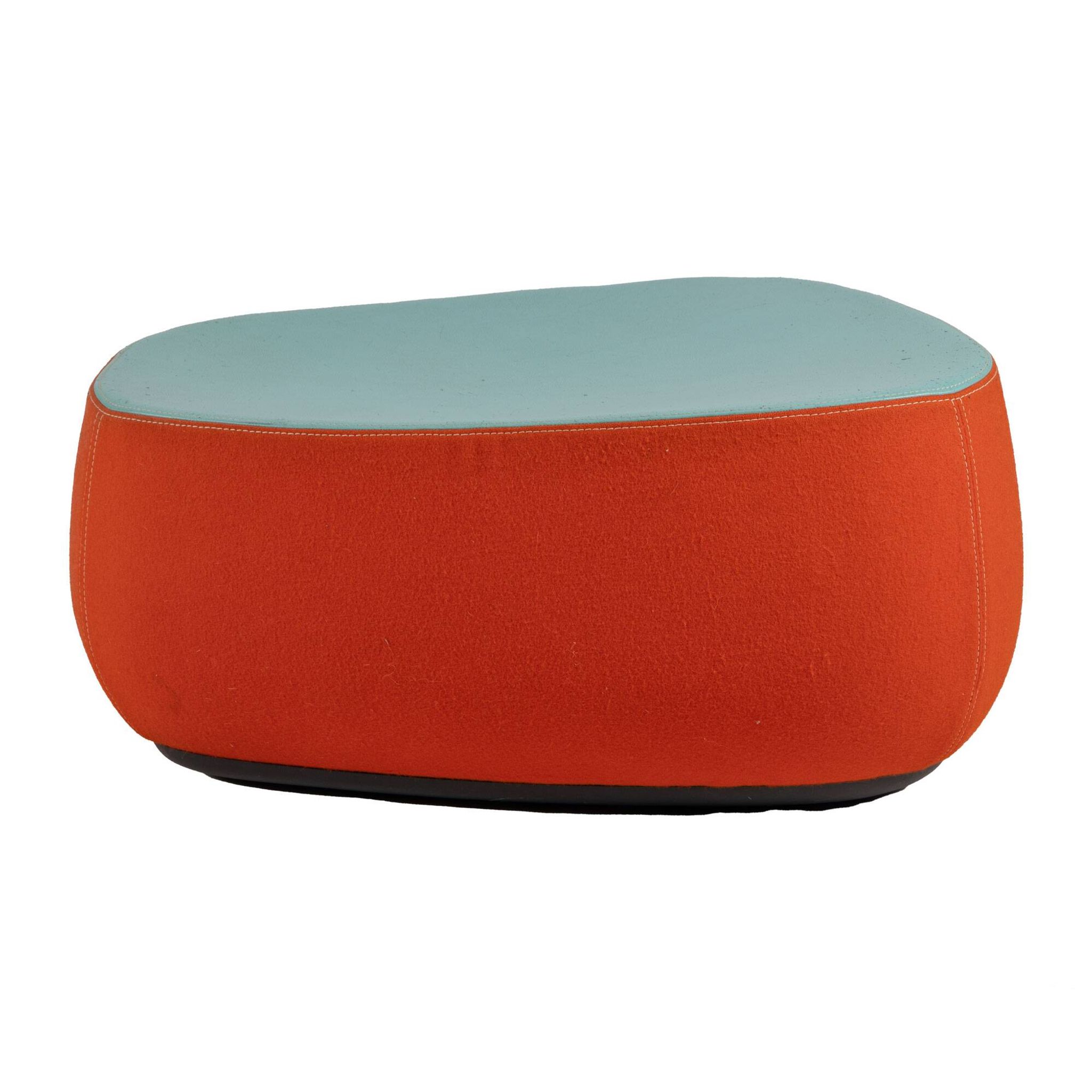 Medium pouf/footrest Fjord in red and turquoise by Patricia Urquiola for Moroso.
