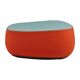 Medium pouf/footrest Fjord in red and turquoise by Patricia Urquiola for Moroso.