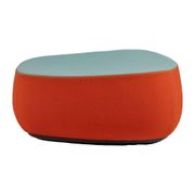 Medium pouf/footrest Fjord in red and turquoise by Patricia Urquiola for Moroso.