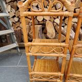 Chevets table de nuit en rotin vintage