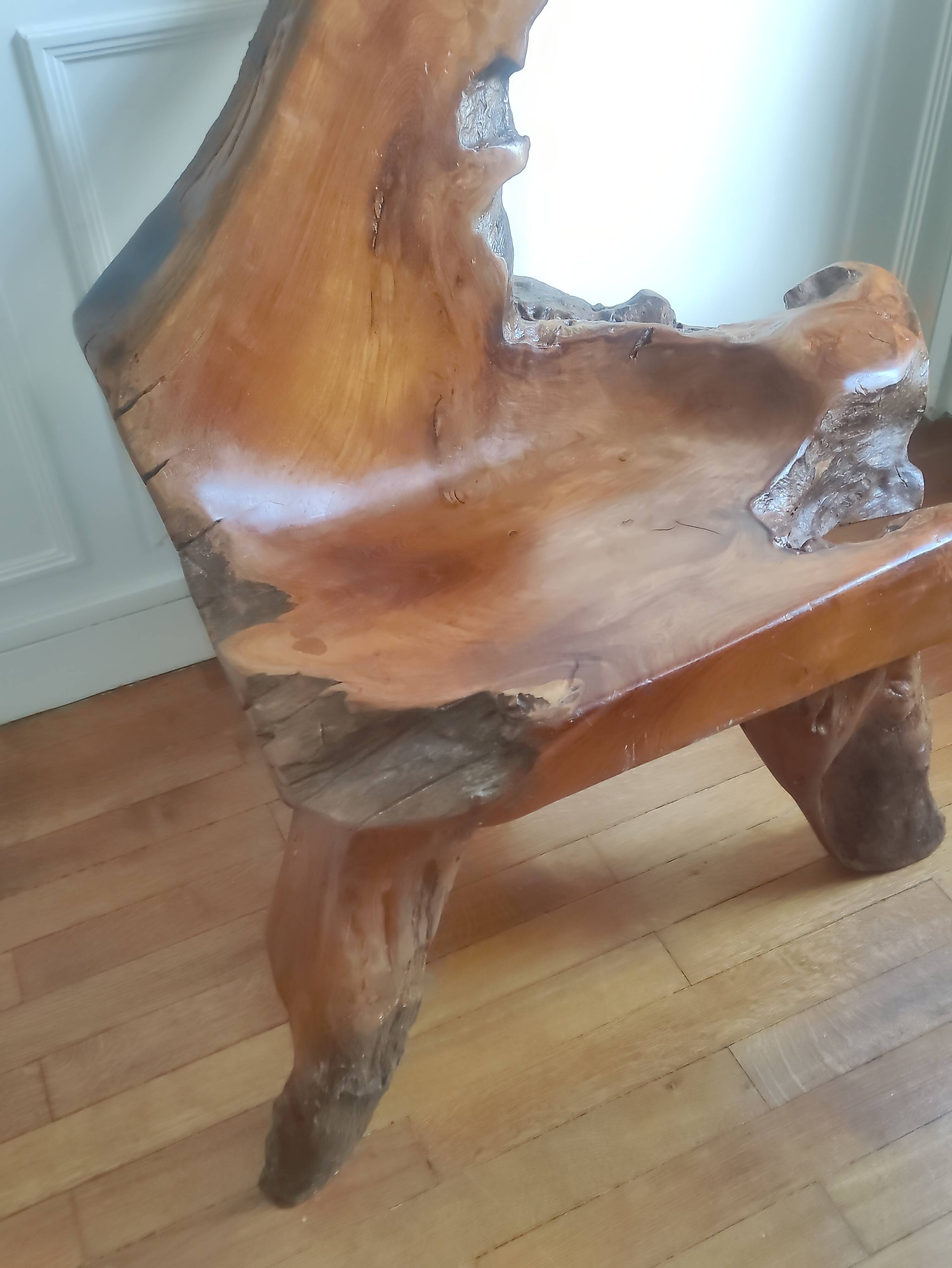 Exotic wood armchair