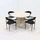 Large Italian Modern Round Travertine Dining Table 1970s