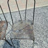 industrial iron chairs x 5