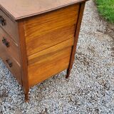 Chest of drawers of the 50s in solid oak 3 drawers conical feet