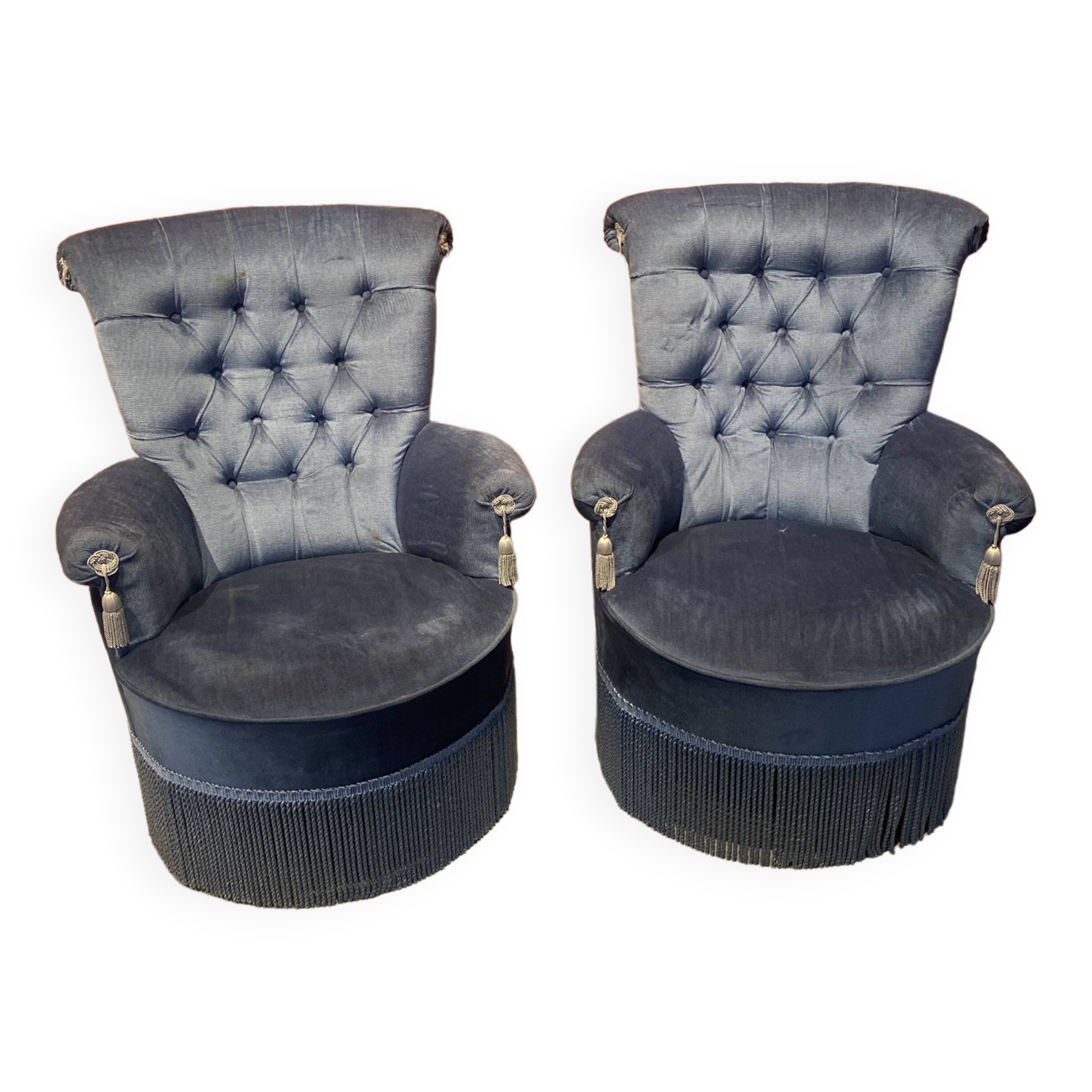 Pair of toad armchairs
