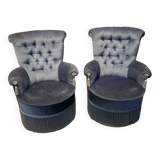 Pair of toad armchairs