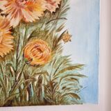 Oil on canvas flowers