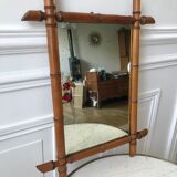barber mirror style bamboo beech wood early twentieth century