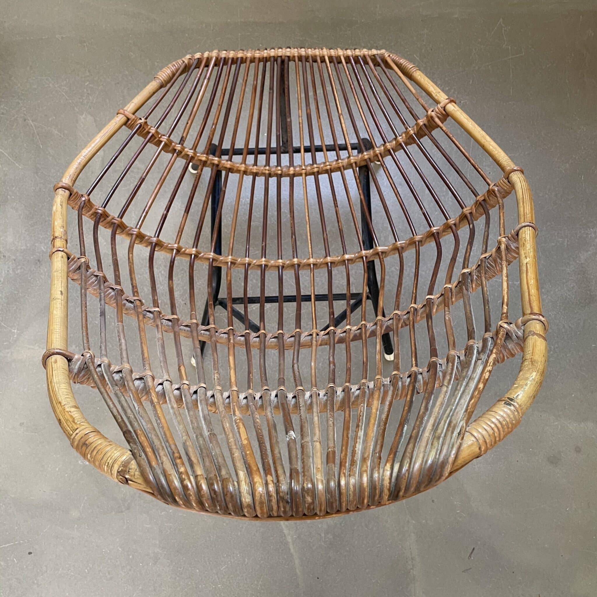 Rattan chair, vintage design, 1960s