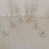 Lot of 6 crystal champagne flutes