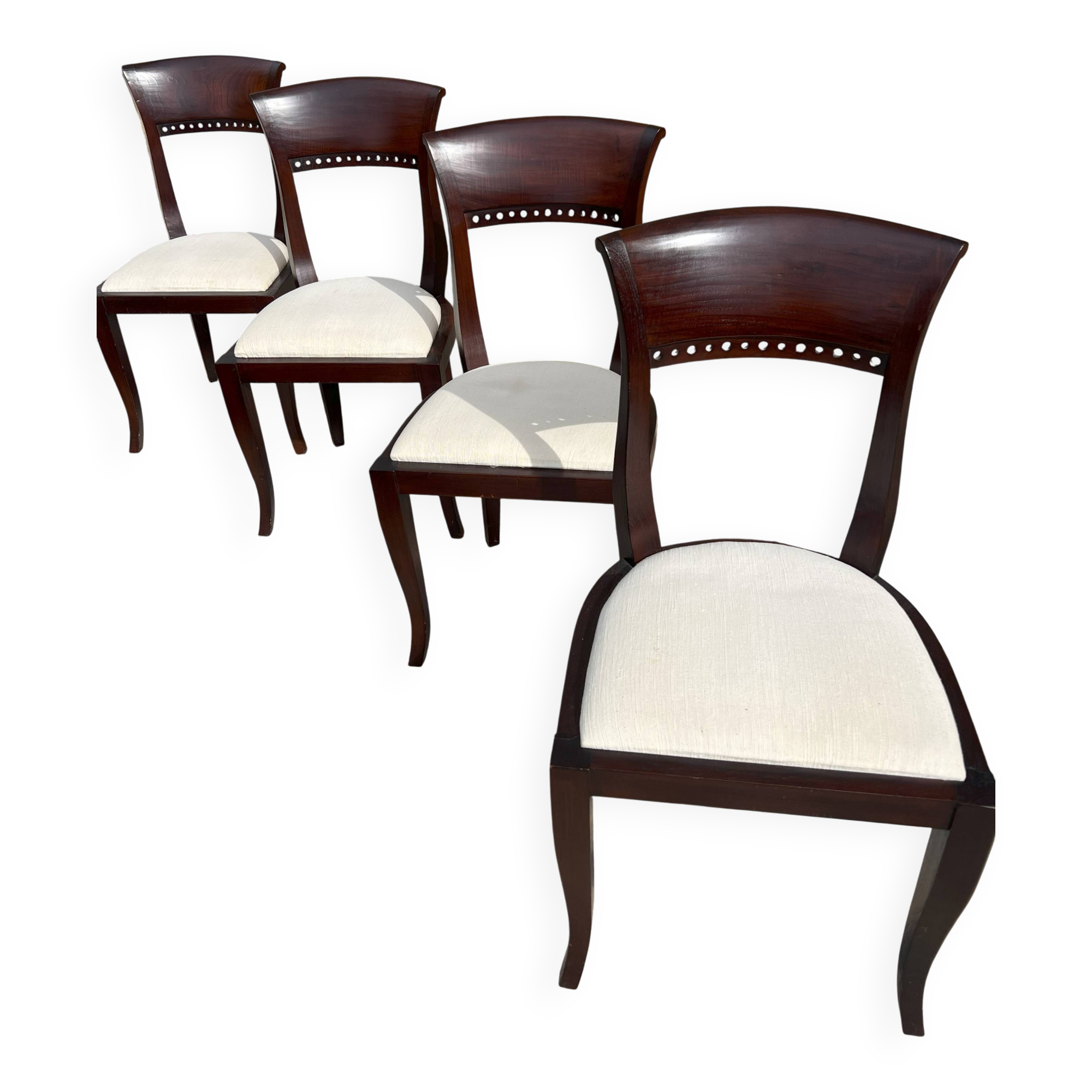 Set of 4 KIPAS mahogany chairs