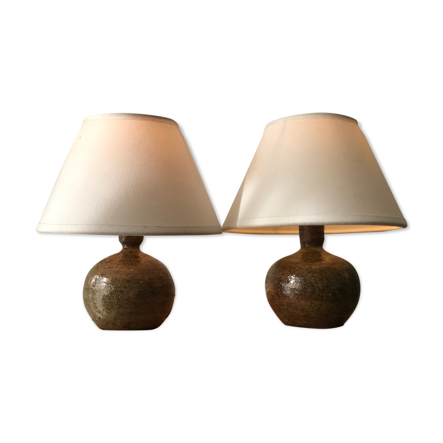 Small sandstone bedside lamps