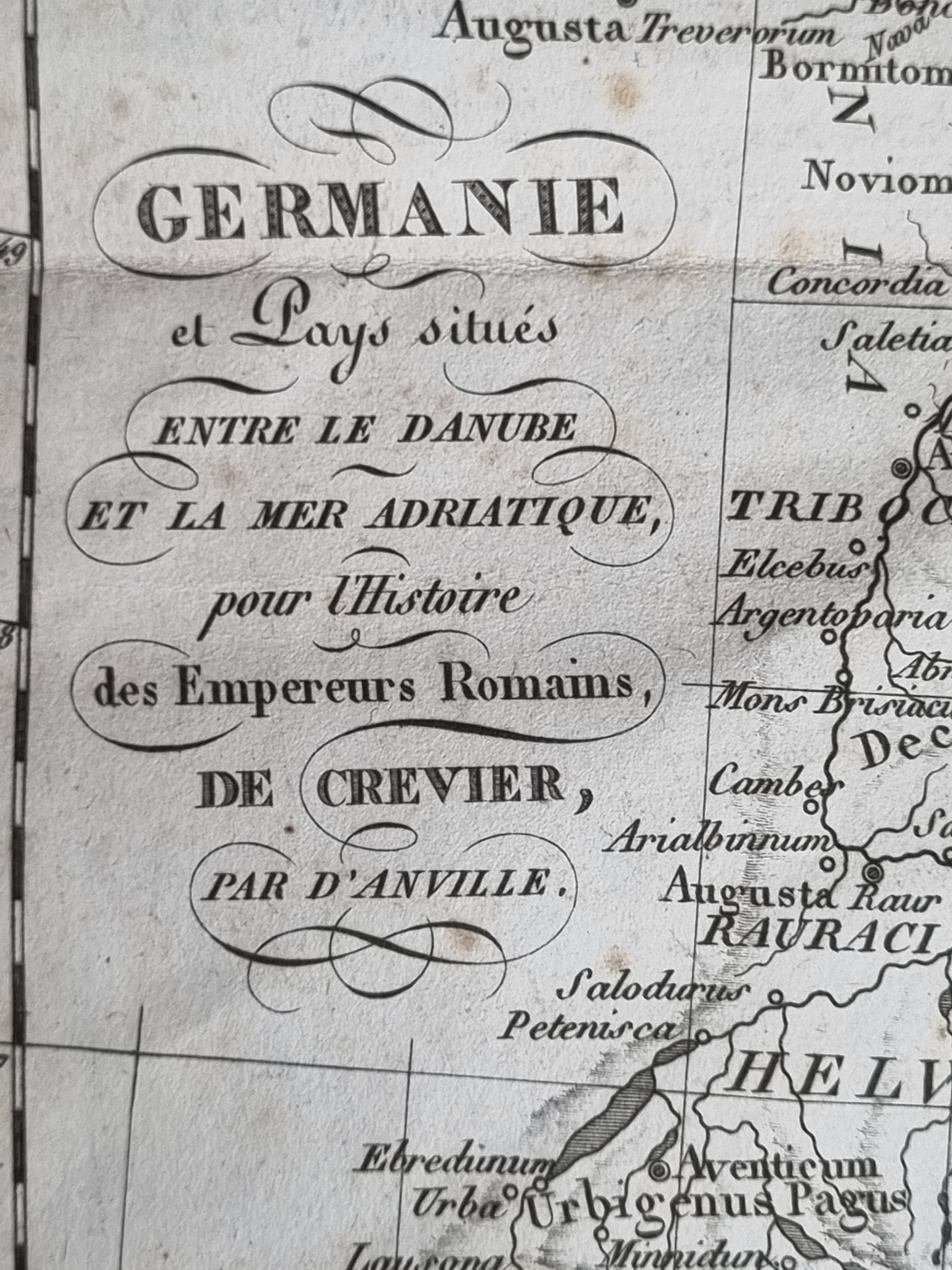 Map of Germania from the Atlas of the History of the Emperors of 1819, 48 x 34 cm