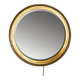 Large round wall light mirror gold leaf - 1960s - Ø66cm