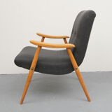 1950s armchair dark-grey, completely restored