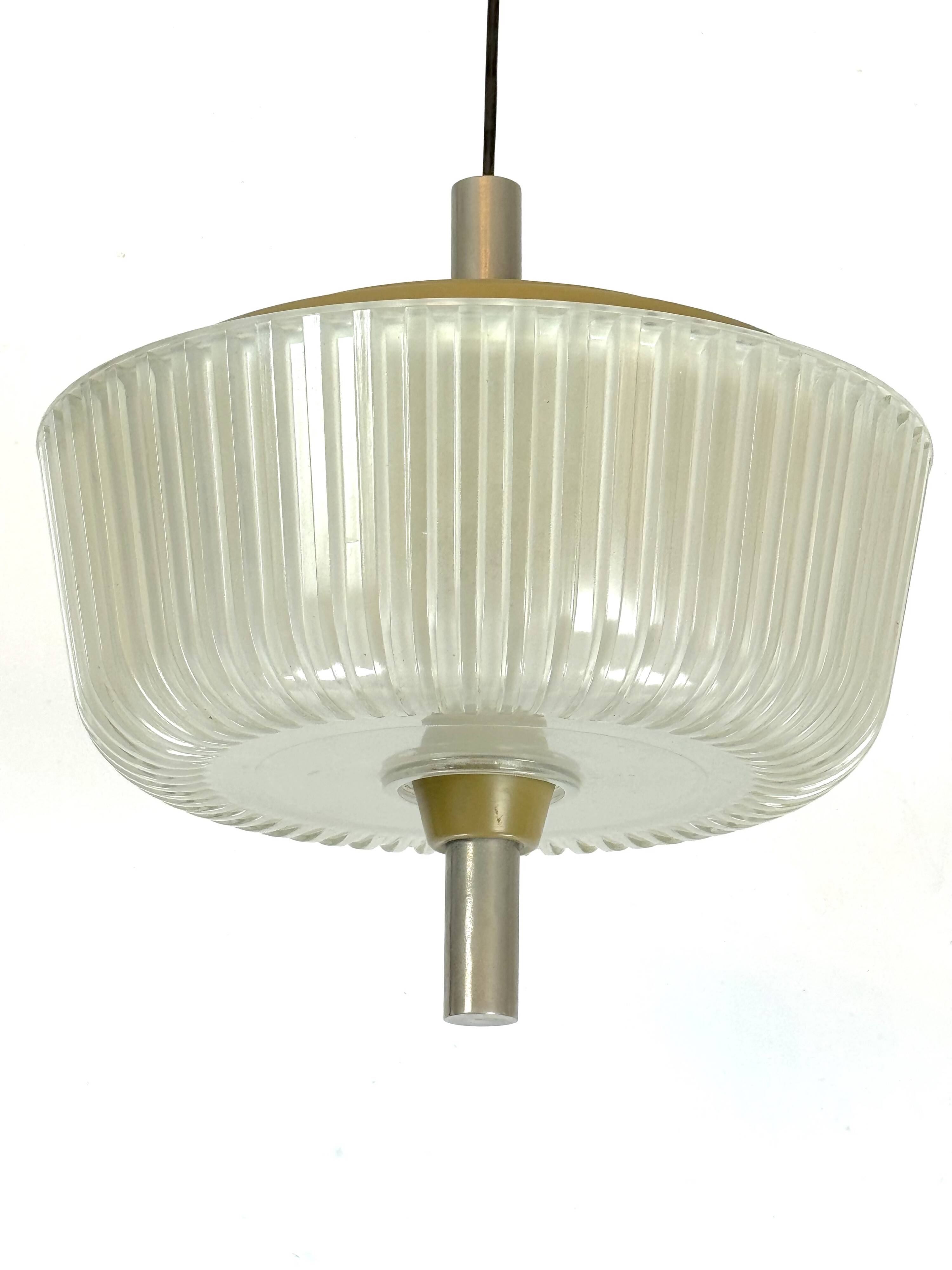 Seguso, Art Deco glass and metal chandelier from 40s