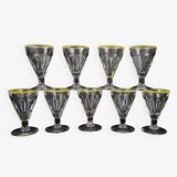 Set of 9 wine glasses cooked bistro counter 1950s