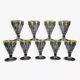 Set of 9 wine glasses cooked bistro counter 1950s