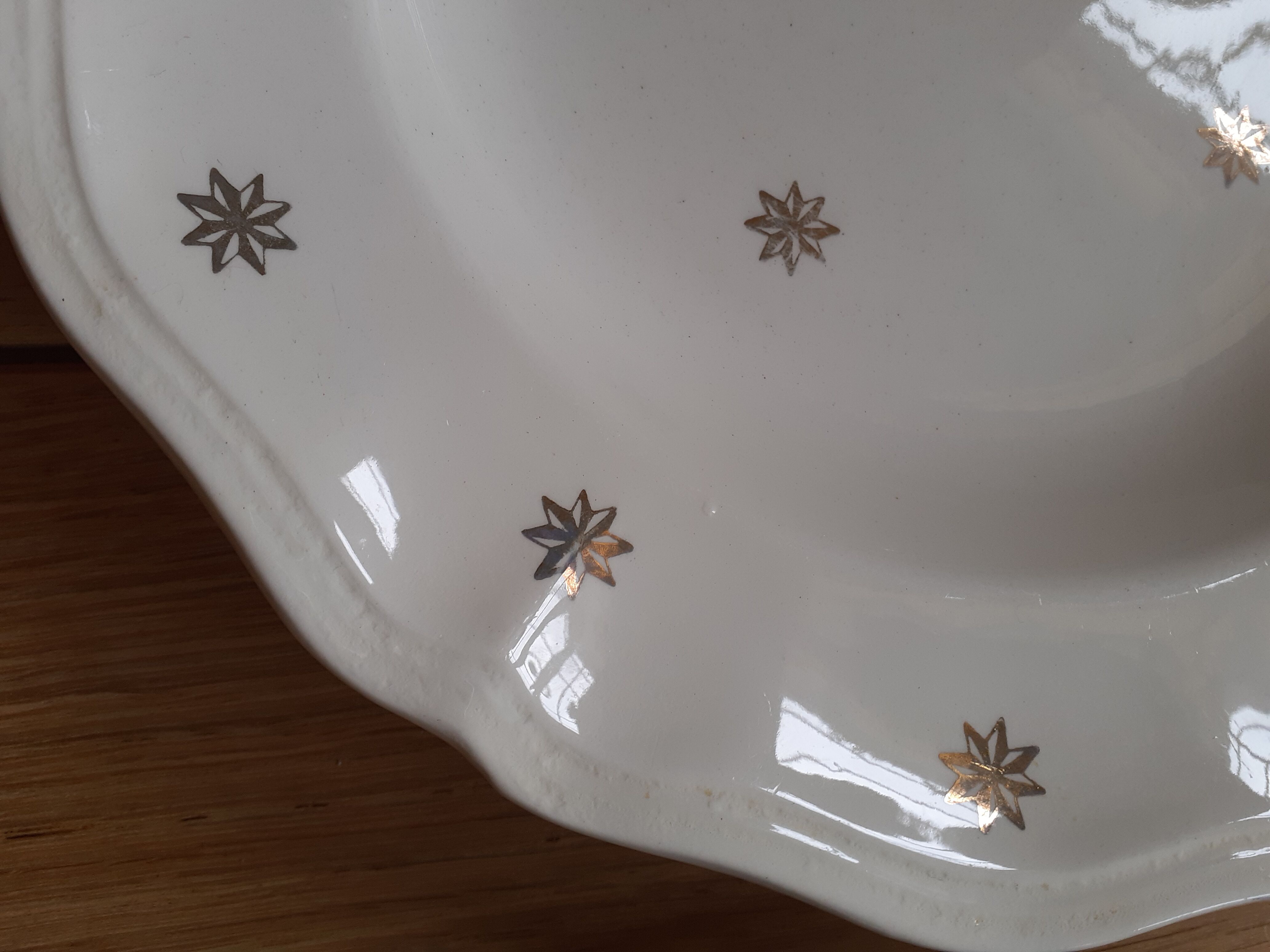 Set of 4 plates Sarreguemines golden stars