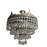 Bronze and Crystal Ceiling Light