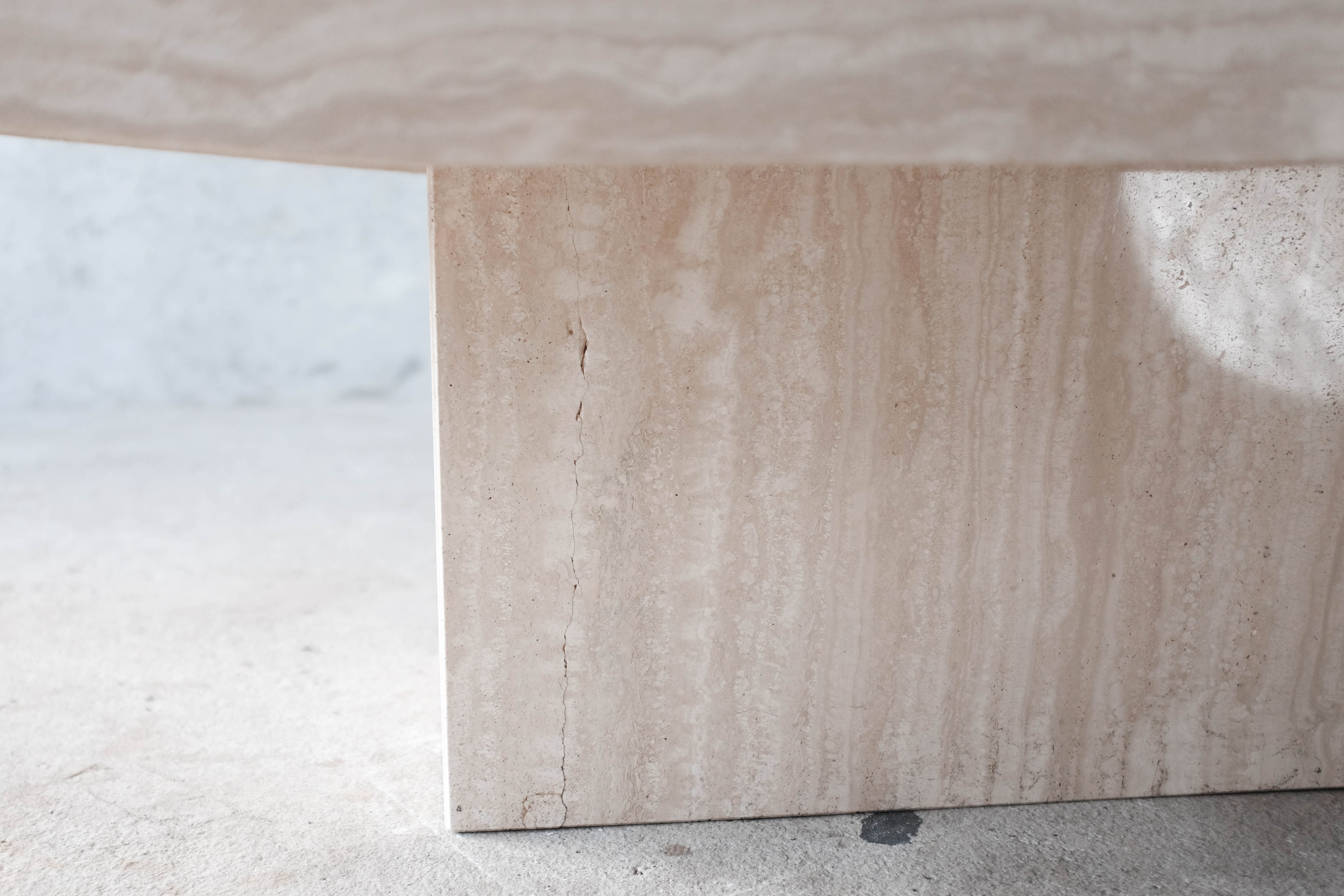 Vintage travertine coffee table, 80s